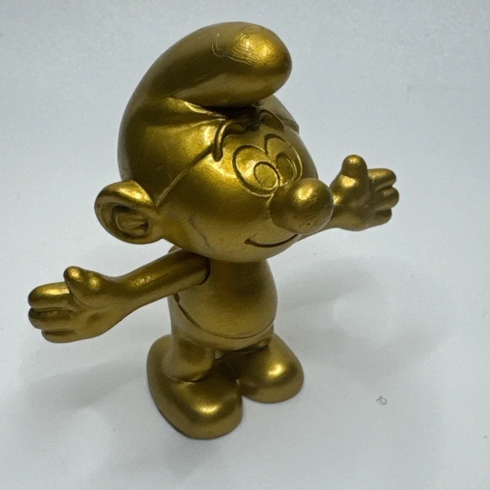 Golden Smurf Collectible Toy Rare 50th Anniversary Edition Peyo '08 Figure Jakks